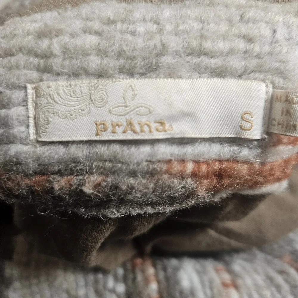 Prana Arria Jacket Wool Blend Knit Womens S Double Breasted Boho Aztec Southwest